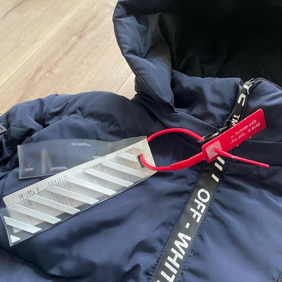 OFF-WHITE MEN'S PUFFER CASUAL JACKET MEDIUM SIZE - Picture 5 of 6